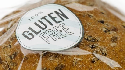 A cookie with a gluten-free label