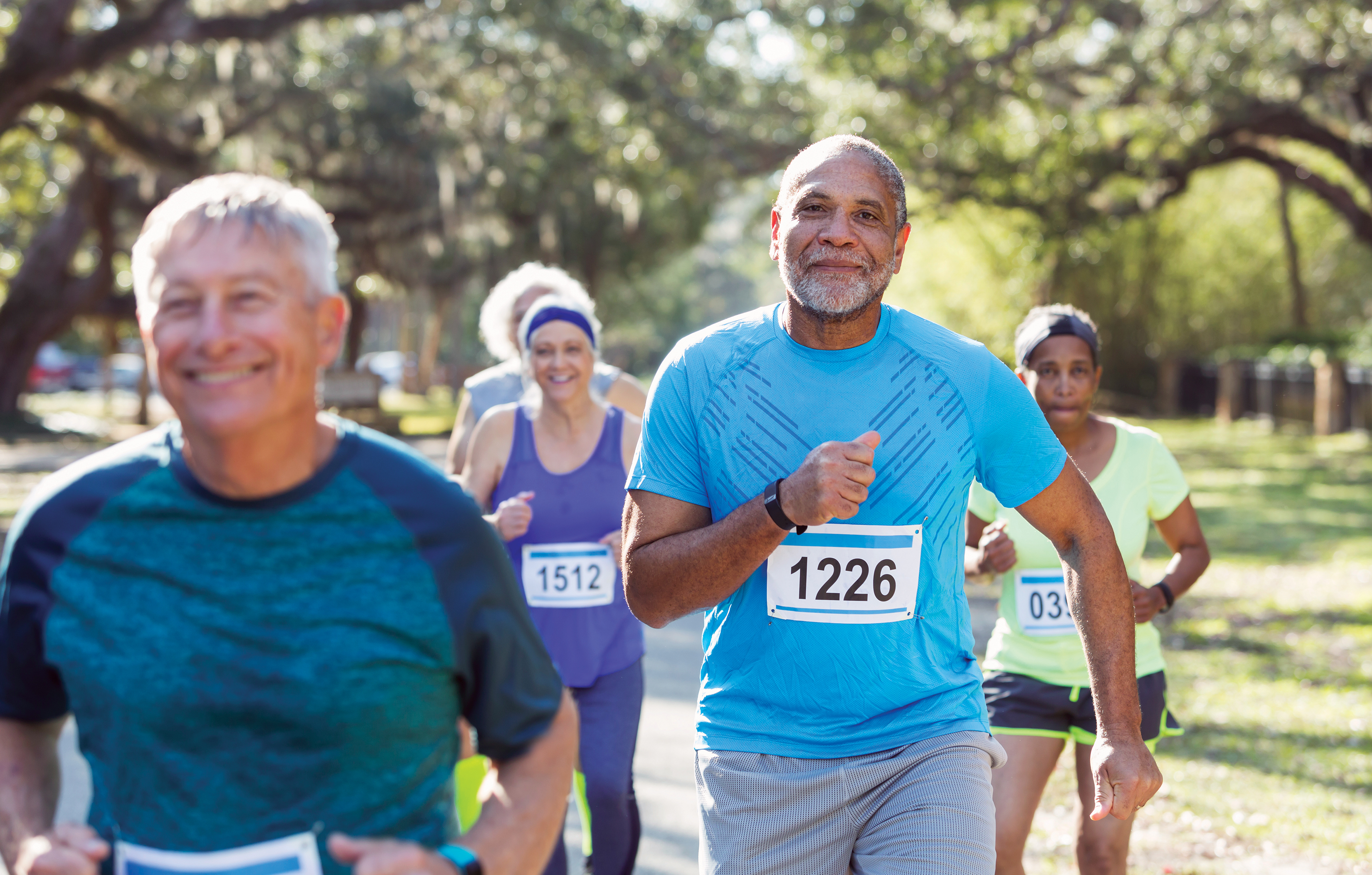 group of people running outdoors