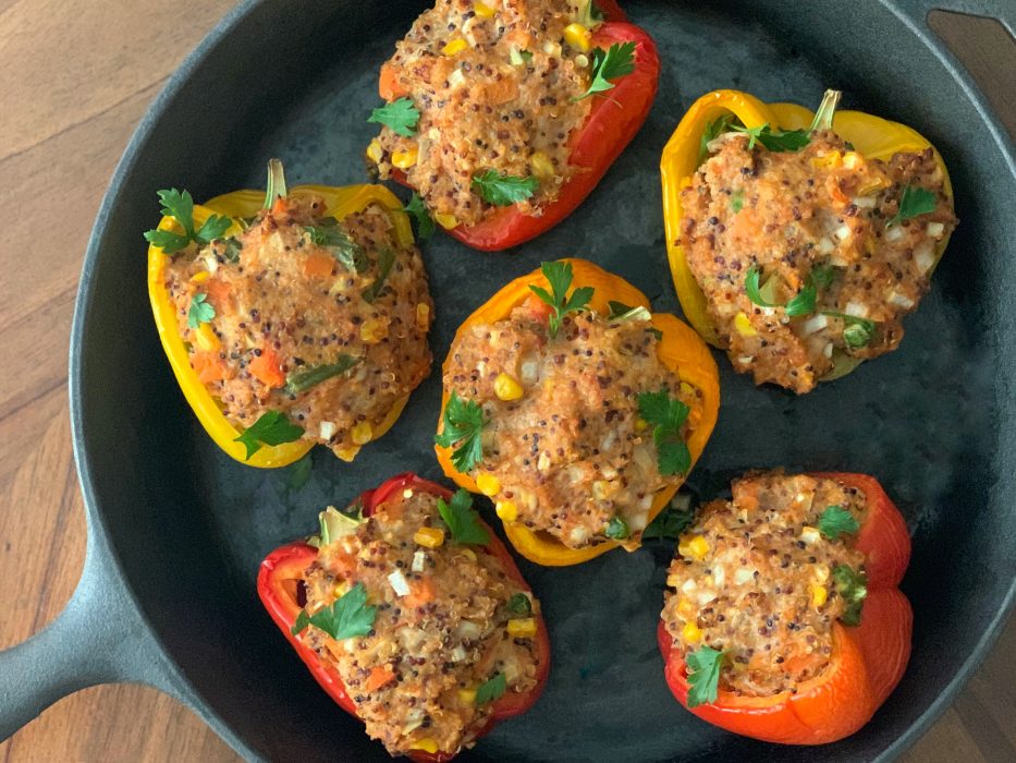 Stuffed Peppers With Ground Chicken, Quinoa and Vegetables Good