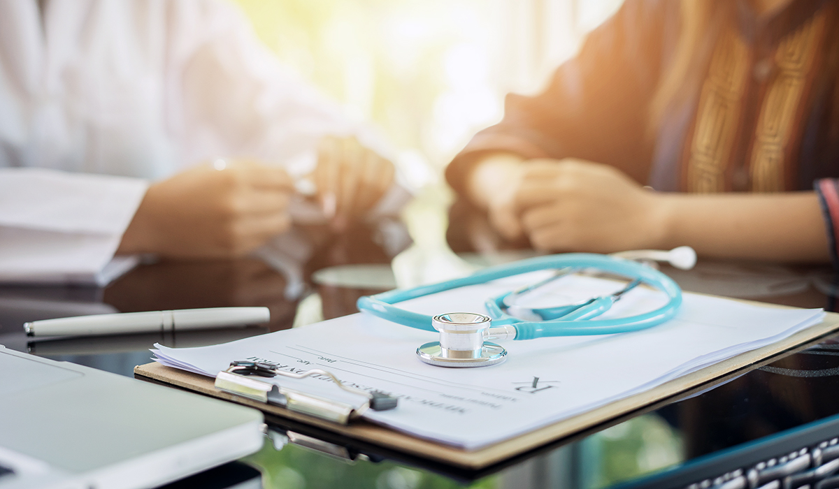 Doctor and patient having a discussion