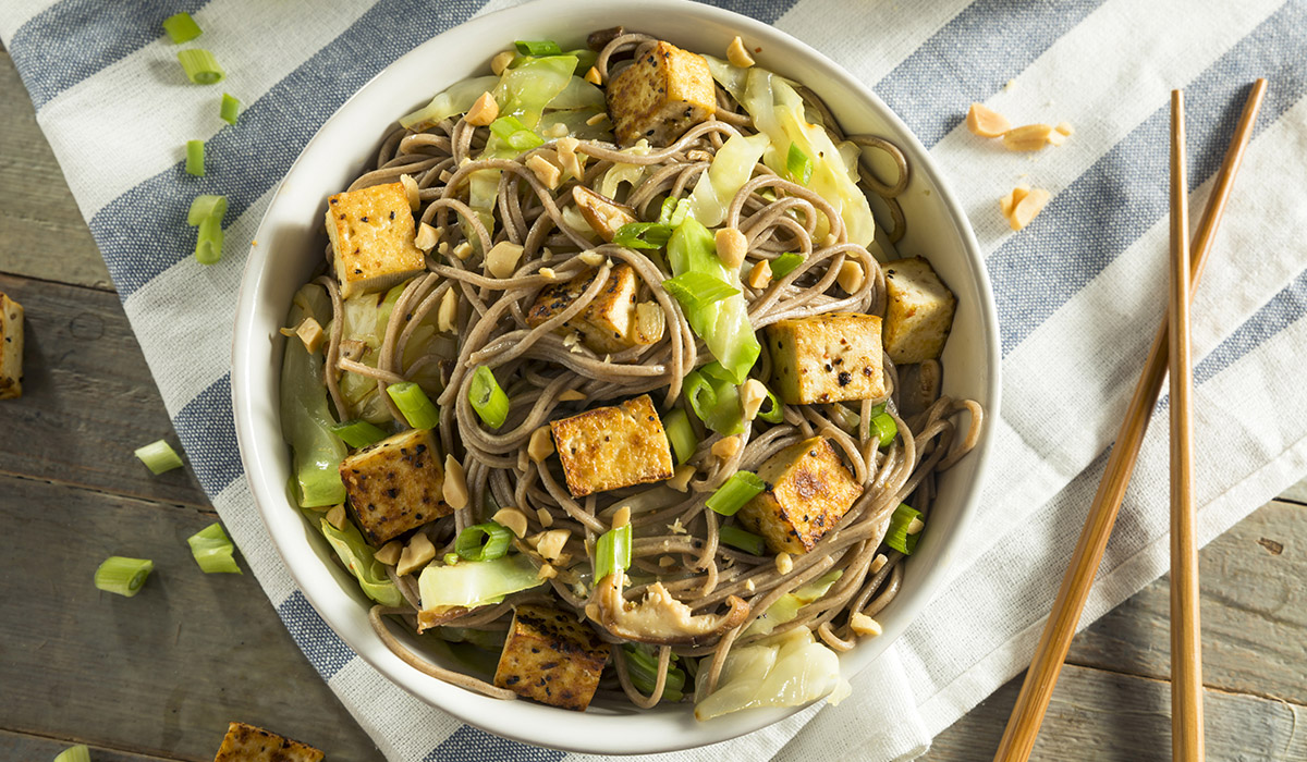 Cold Soba Noodle Salad With Crispy Tofu, Asparagus and Scallions Good