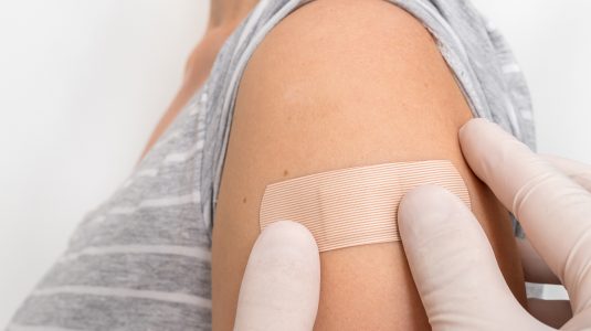 A person after getting a flu shot