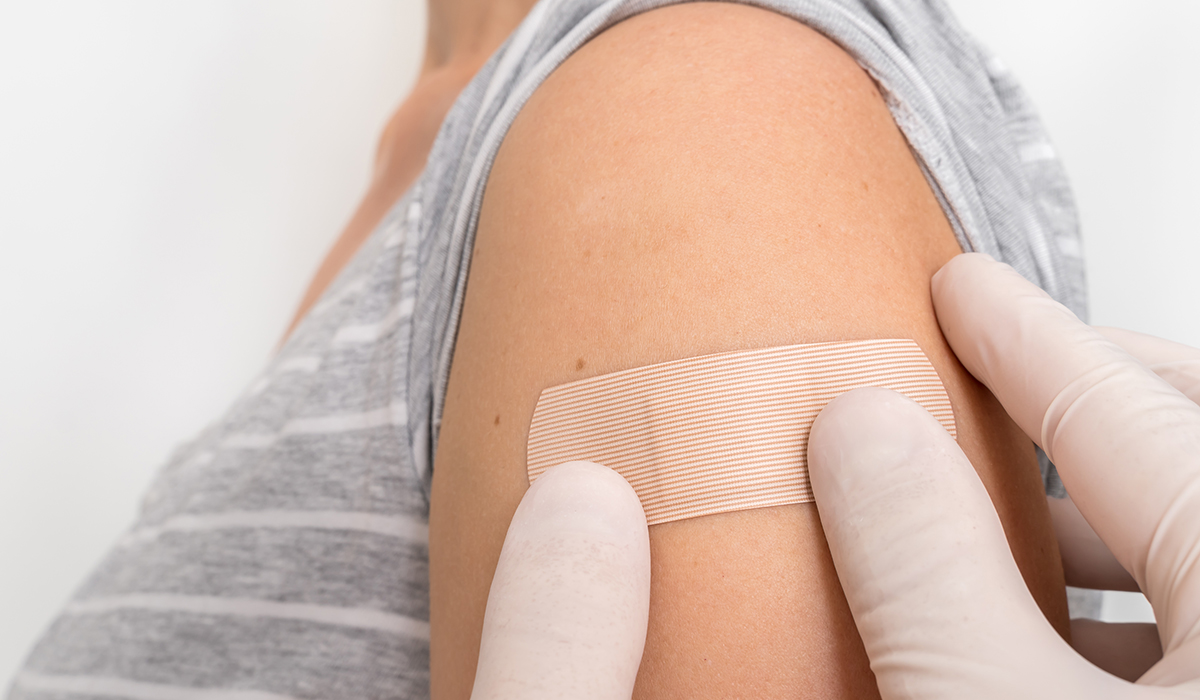 A person after getting a flu shot