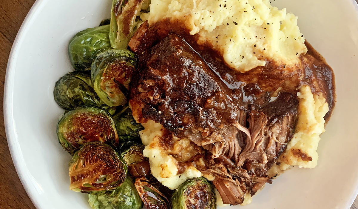 Red WineBraised Brisket With Horseradish Mashed Potatoes and