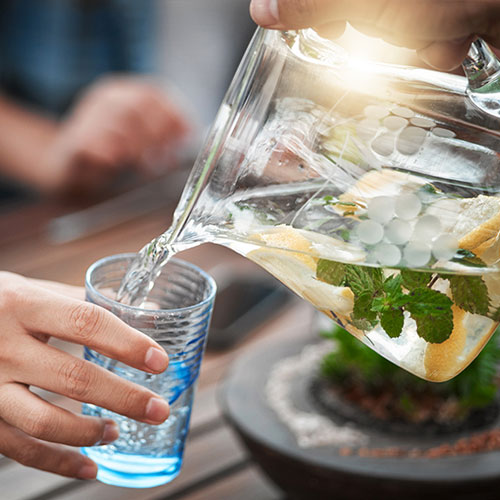 Water with lemon and mint