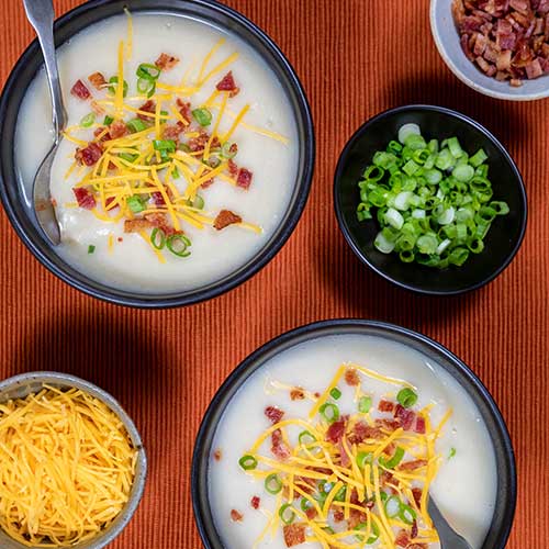 Loaded Baked Potato & Cauliflower Soup