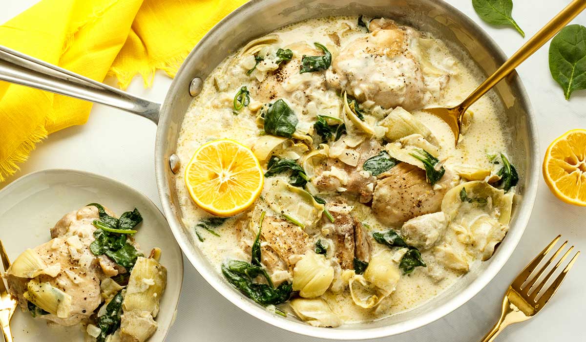 One-Pan Creamy Chicken with Spinach and Artichokes - Good Neighbor Pharmacy