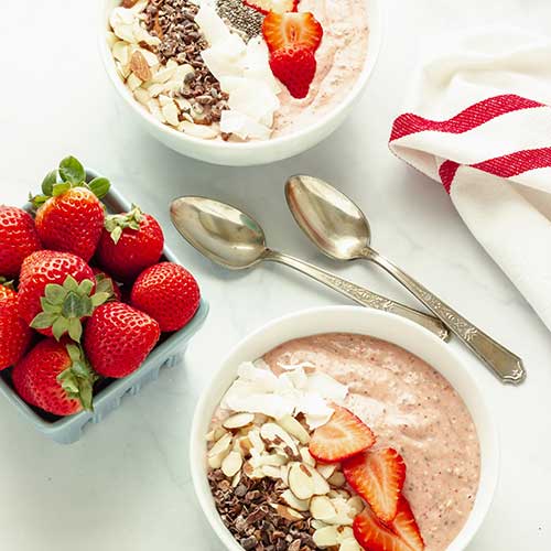 Strawberry chia power bowls