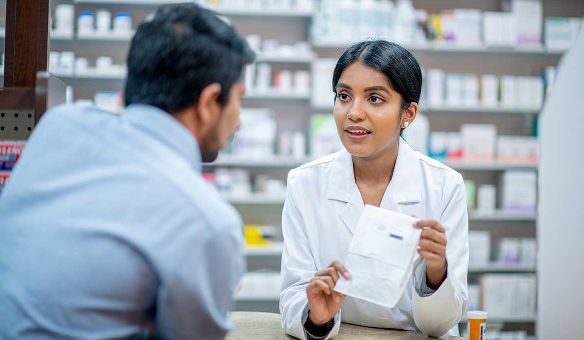 Speaking with a pharmacist